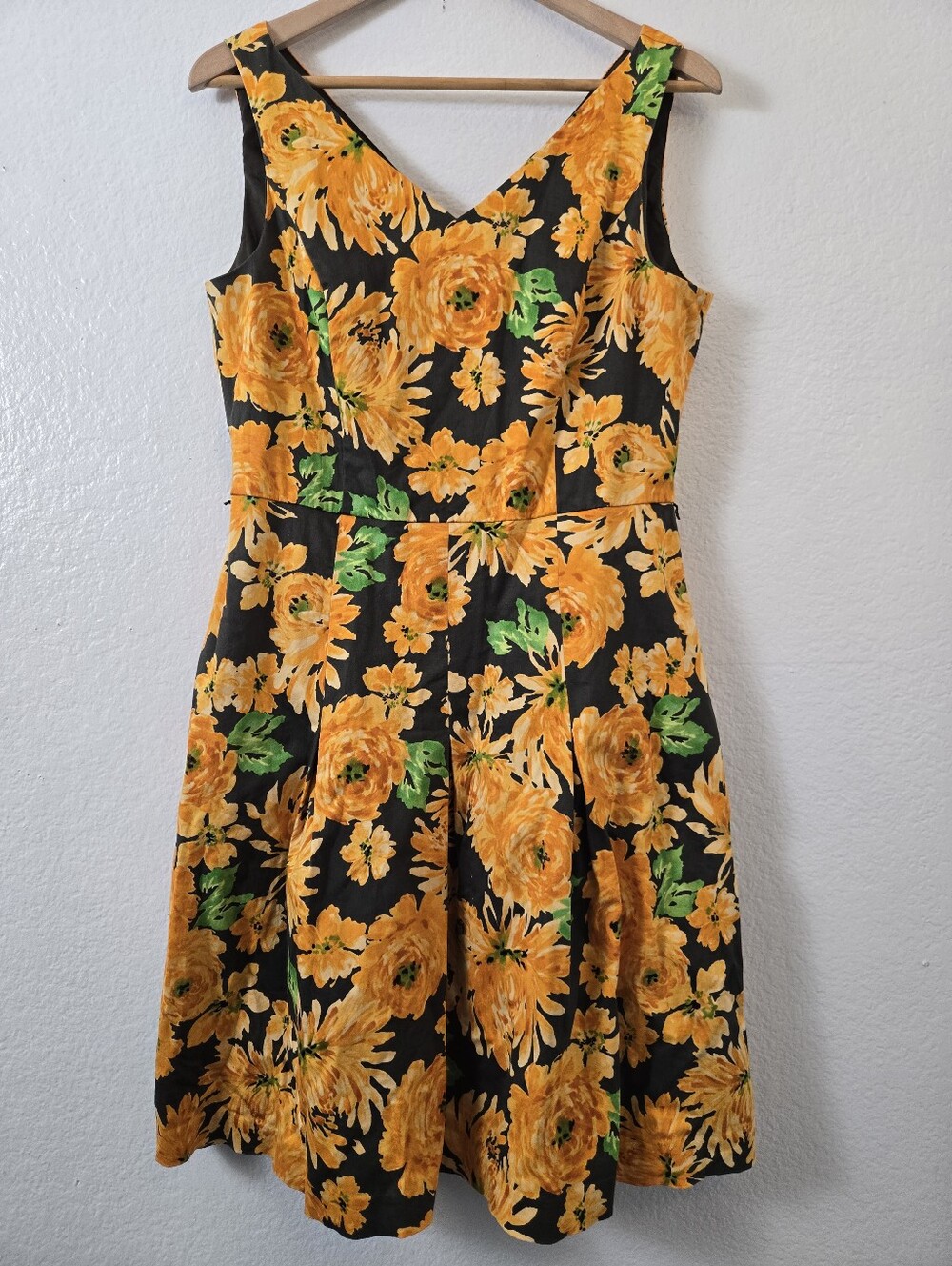 Jones New York Yellow Floral Fit & Flare Dress